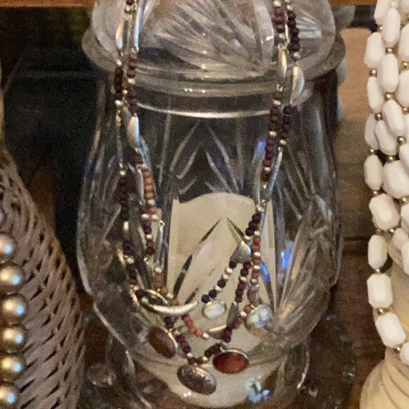 Lot of 4 Beaded Necklaces Wear or Craft. White strand, Gold, Turquoise, charms - Picture 3 of 9